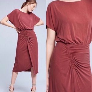 Anthro Moulinette Soeurs Etta Drape Rushed Dress M